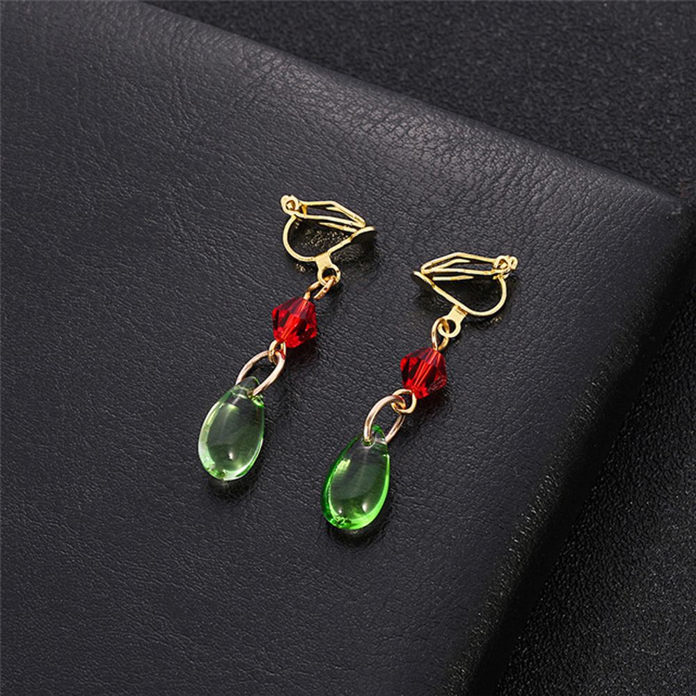 Needway  Women Anime Earrings Fashion Drop Earring Necklace Dangle Earrings Howl's Moving Castle Girl Japanese Cosplay Jewelry Green Anime Cosplay Props