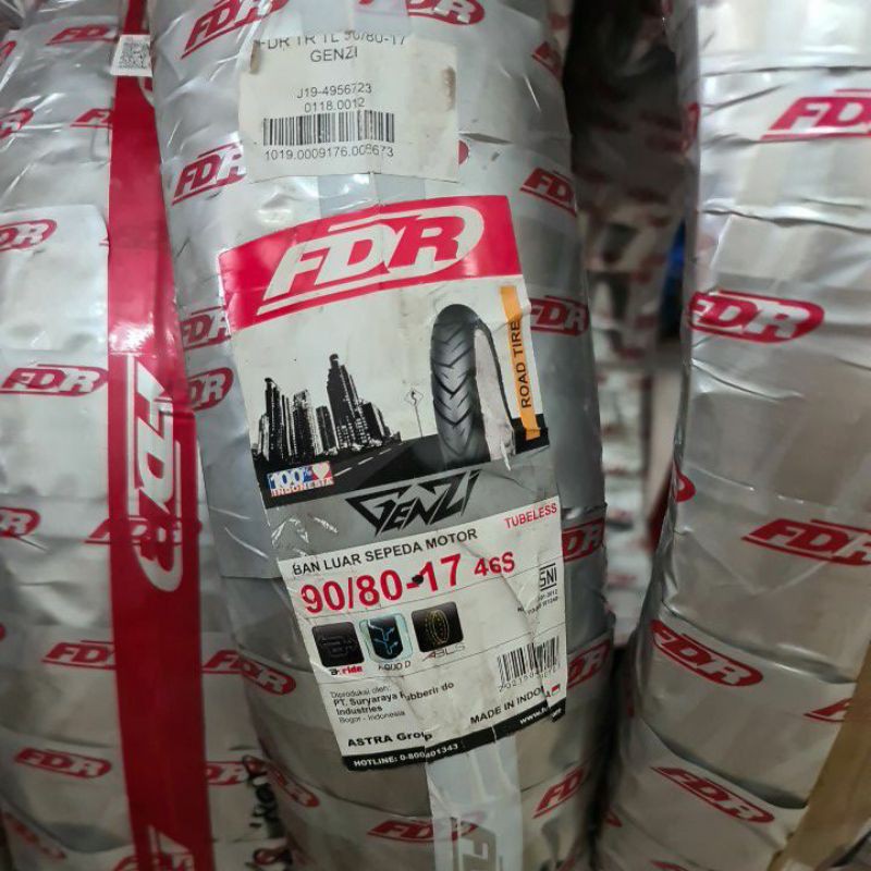 Ban Tubeless FDR 90/80-17 Genzi ORIGINAL Ring 17 Ninja FizR GL Supra Jupiter