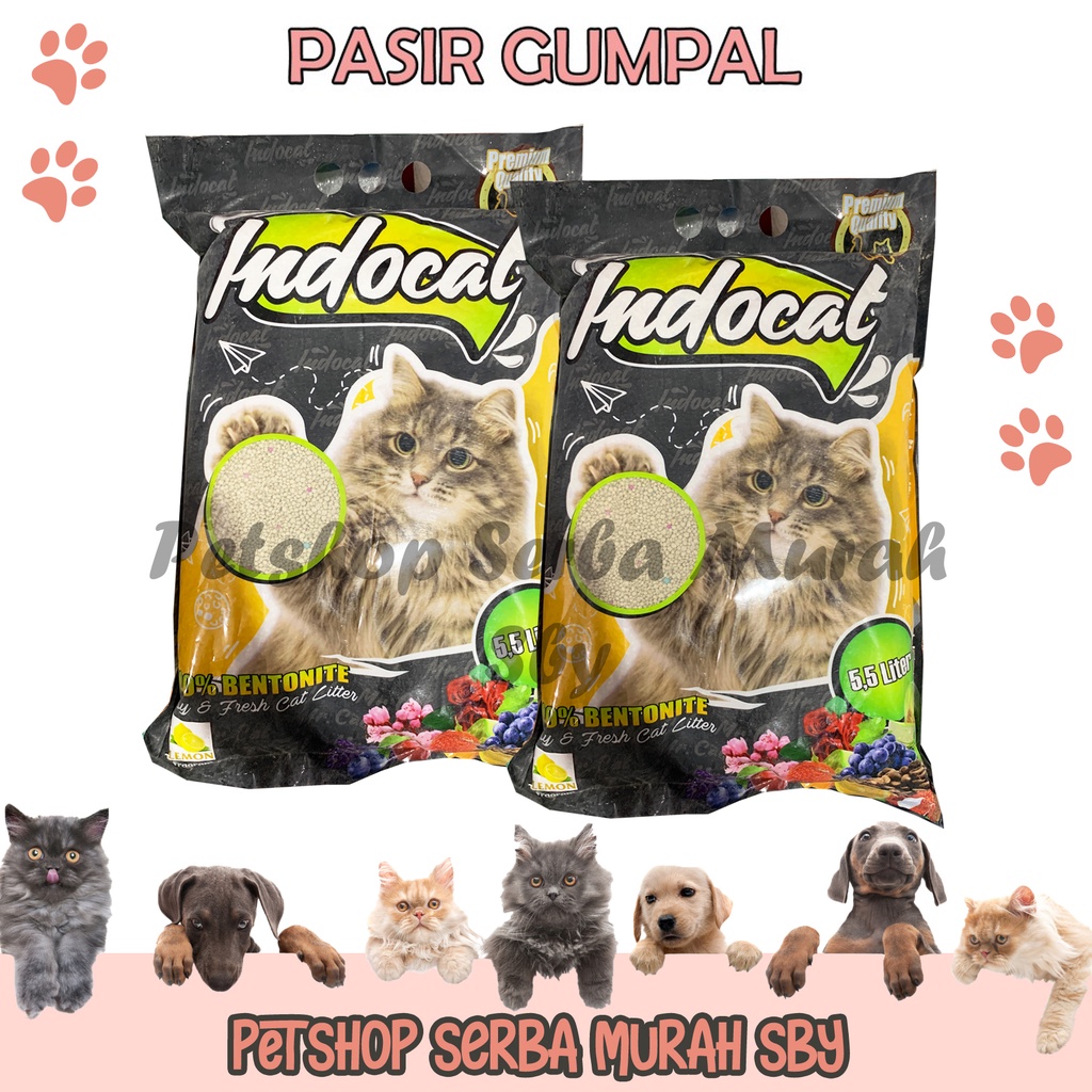 Pasir Gumpal Wangi Indocat 5.5L - Pasir Bentonite Premium Quality