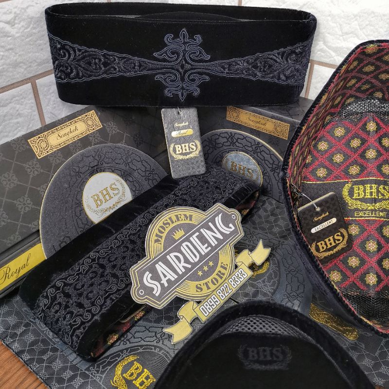 Songkok BHS Royal Bordir Hitam AC