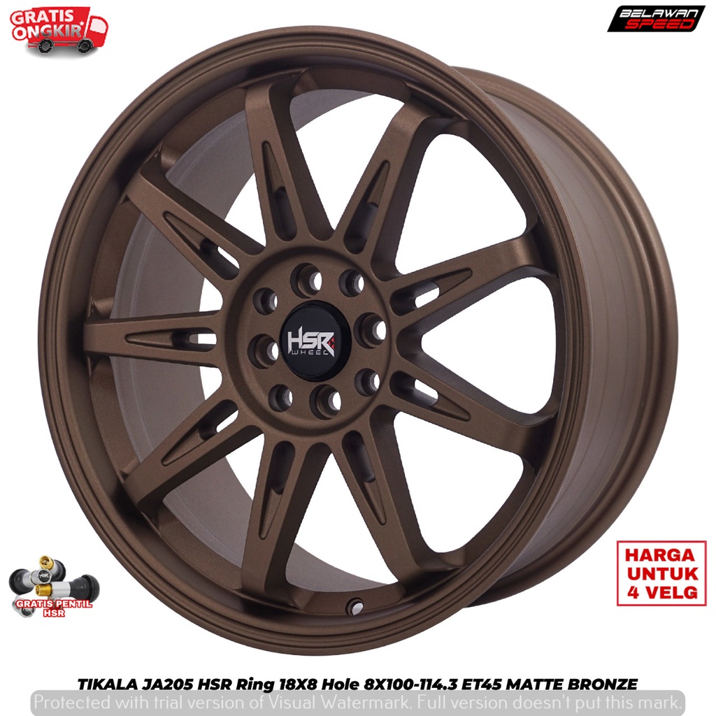 VELG MOBIL MODIFIKASI UNTUK MOBIL RAIZE AVANZA VELOZ VIOS TIKALA JA205 HSR R18X8 H8X100-114,3 ET45 M