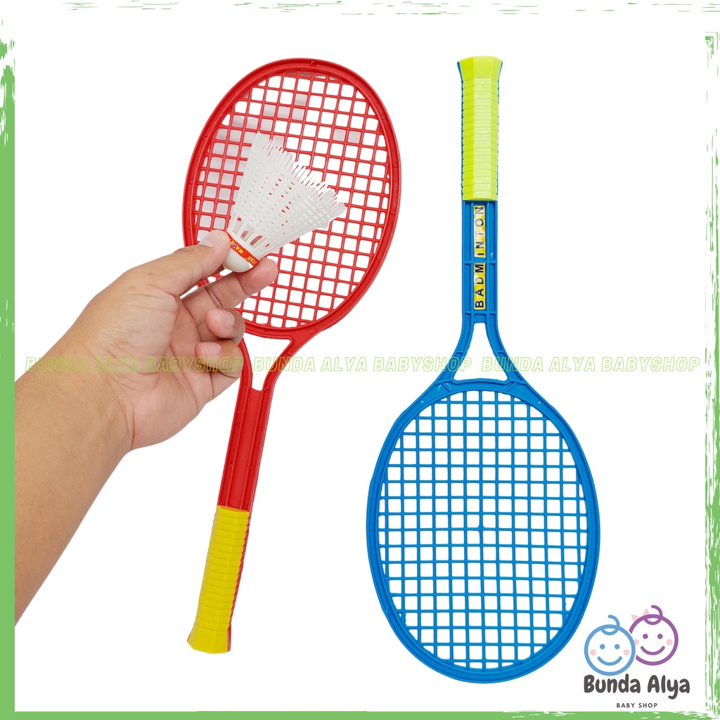 Mainan Anak Set Raket Bulu Tangkis Isi 2  Mainan Anak Raket Badminton Bahan Plastik Mainan Raket Tenis Anak Set Mainan Badminton Anak