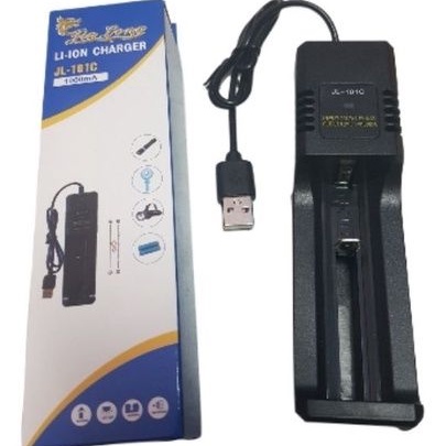 CHARGER LI-ION alat charge baterai 18650 JINLONG JL-101C 1000mA USB cas baterai 26650 14500 16340 18500 untuk senter zoom kipas angin emergency