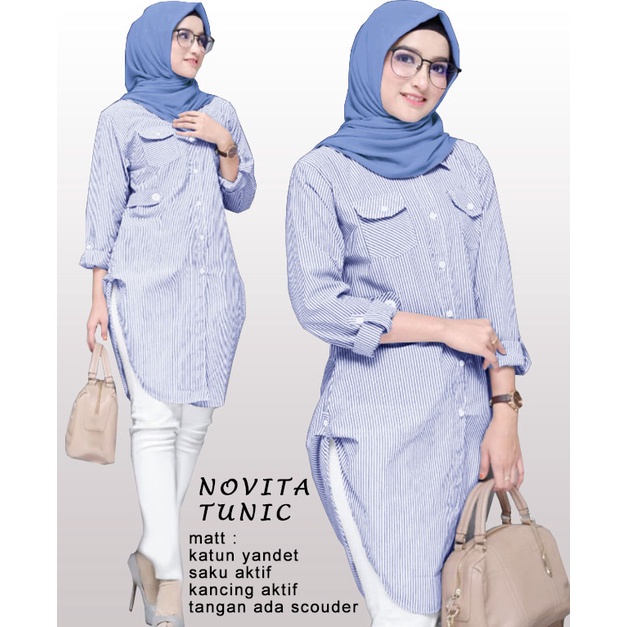 Novita Tunik - Central Grosir Fashion (CGF) - Ukuran L-XXL - Matt Katun Yandet