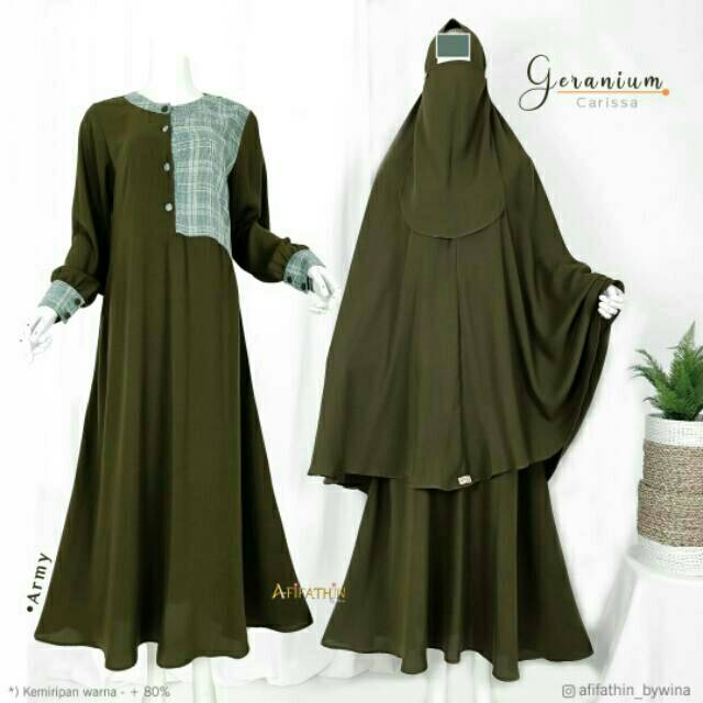 GERANIUM GAMIS SET CADAR ORIGINAL BG AFIFATHIN