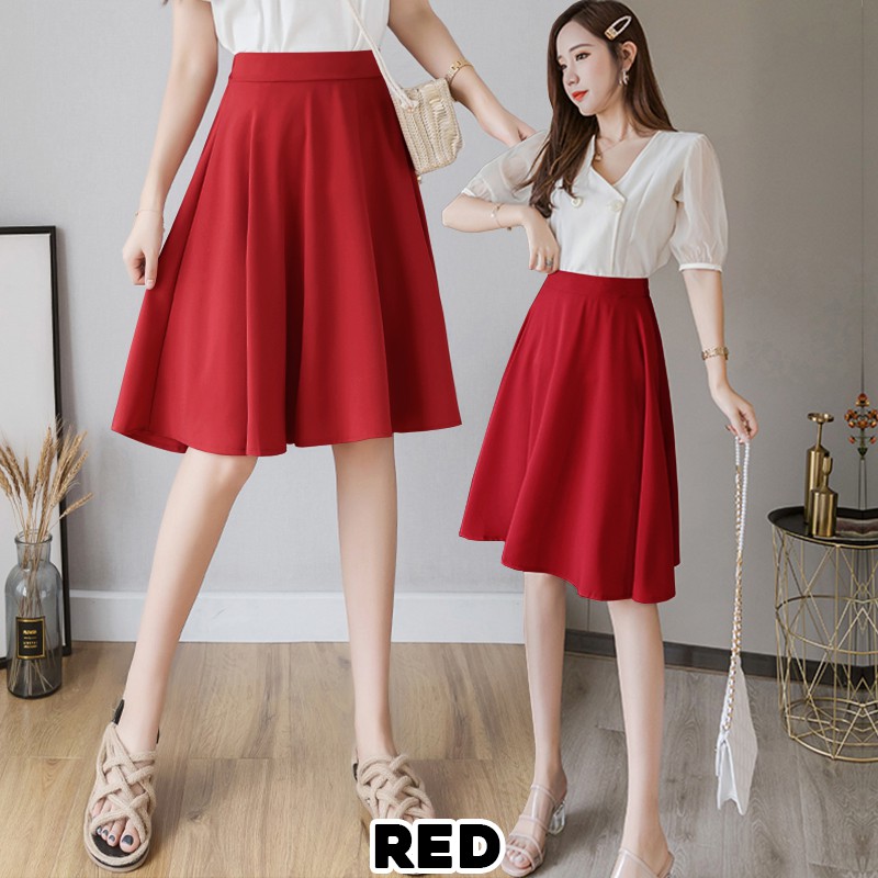 KARAKOREA R786 MIDI Flare A-Line Skirt Rok Flare Rok Midi/Rok Korea Skirt