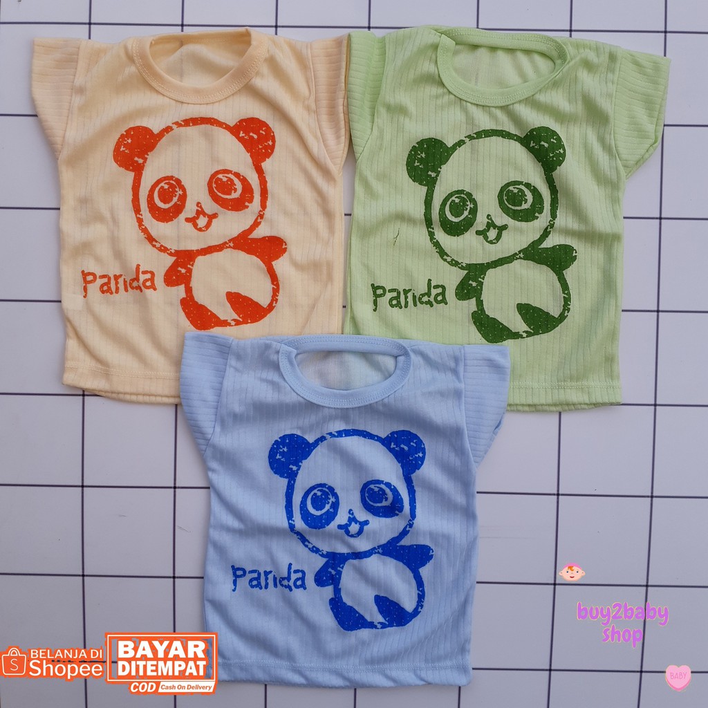 Kaos oblong bayi Tobiko murah berkualitas animal series 0-12 Bulan isi 3 PCS