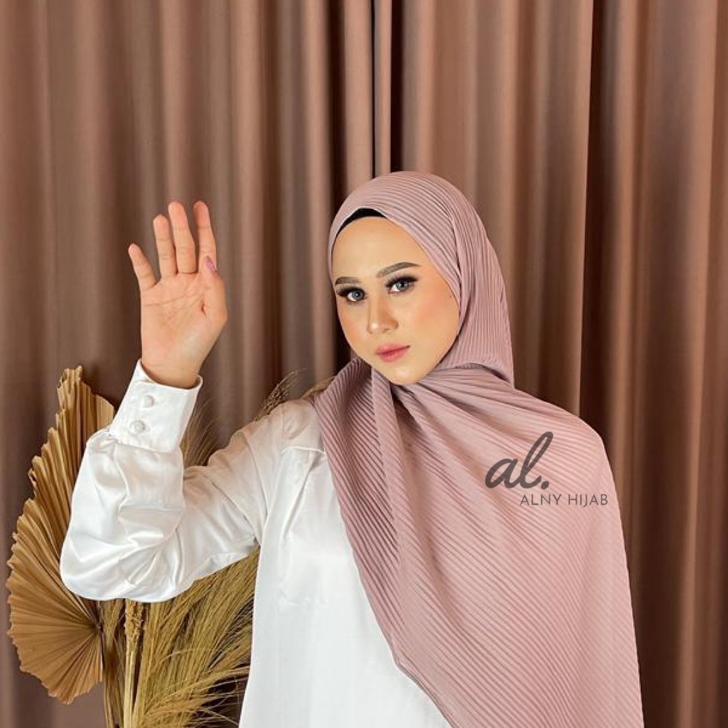 Alny Hijab - Pashmina Plisket Full Diamond Crepe/ Pasmina lidi full pleated phasmina shawl