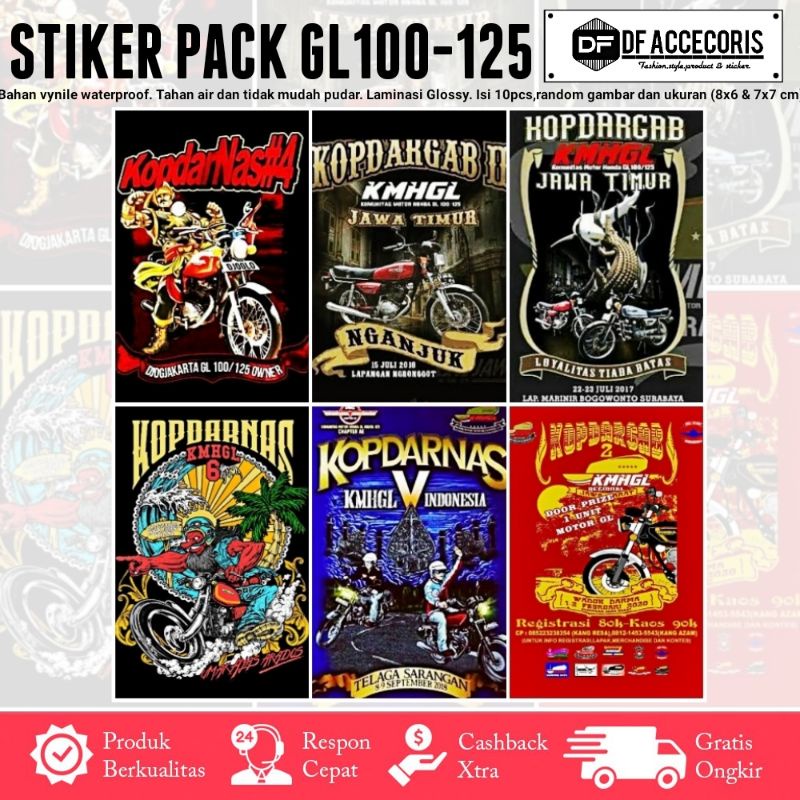 Jual Stiker Gl100 125 Stiker Event Gl100 Stiker Touring Gl100 Gl100 125