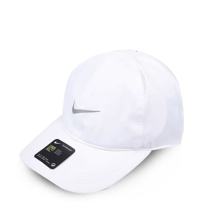 Best Seller- Original Topi Import Nike Featherlight Running Cap White