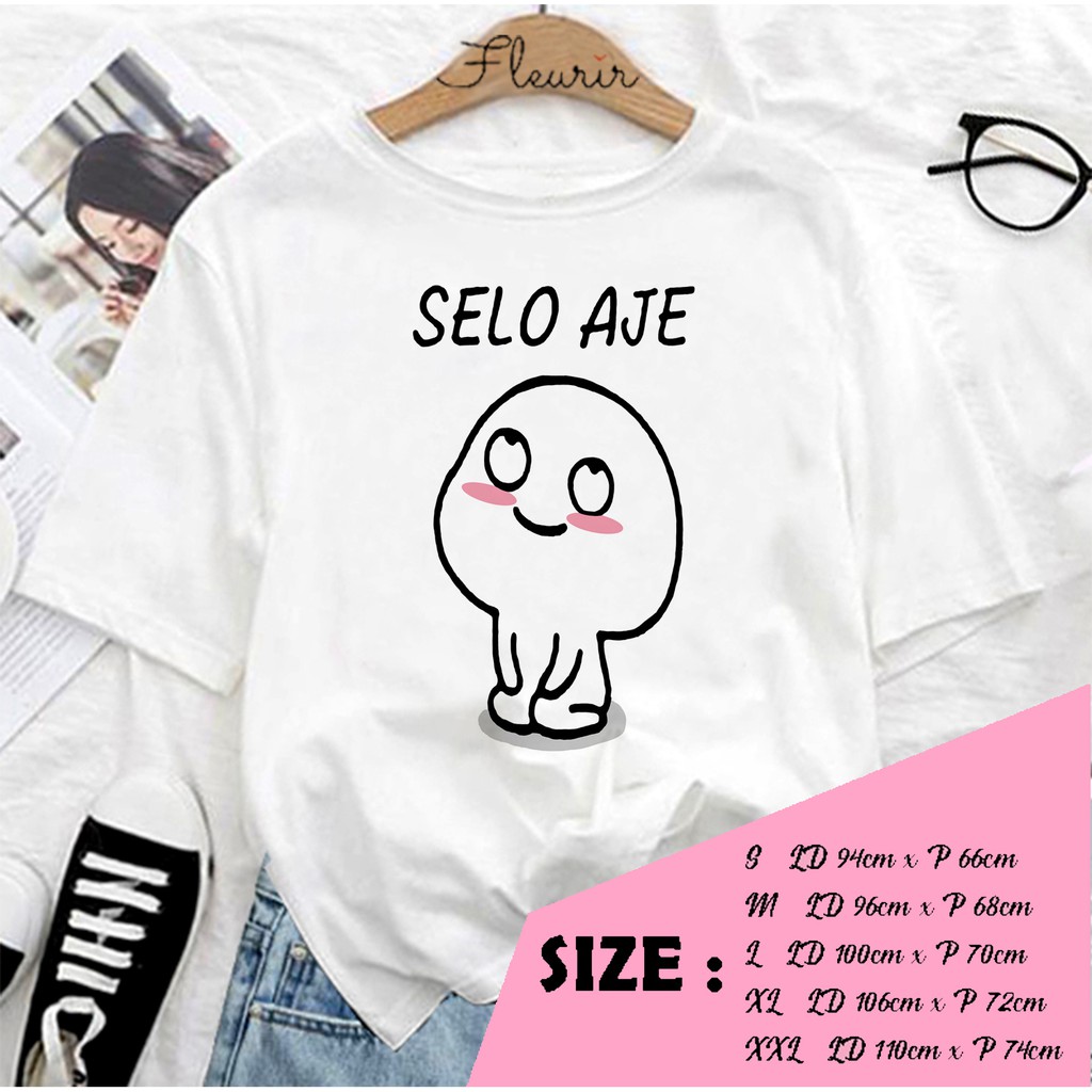 FLEURIR - KAOS PENTOL SELO WANITA DEWASA LENGAN PENDEK TEE UNISEX