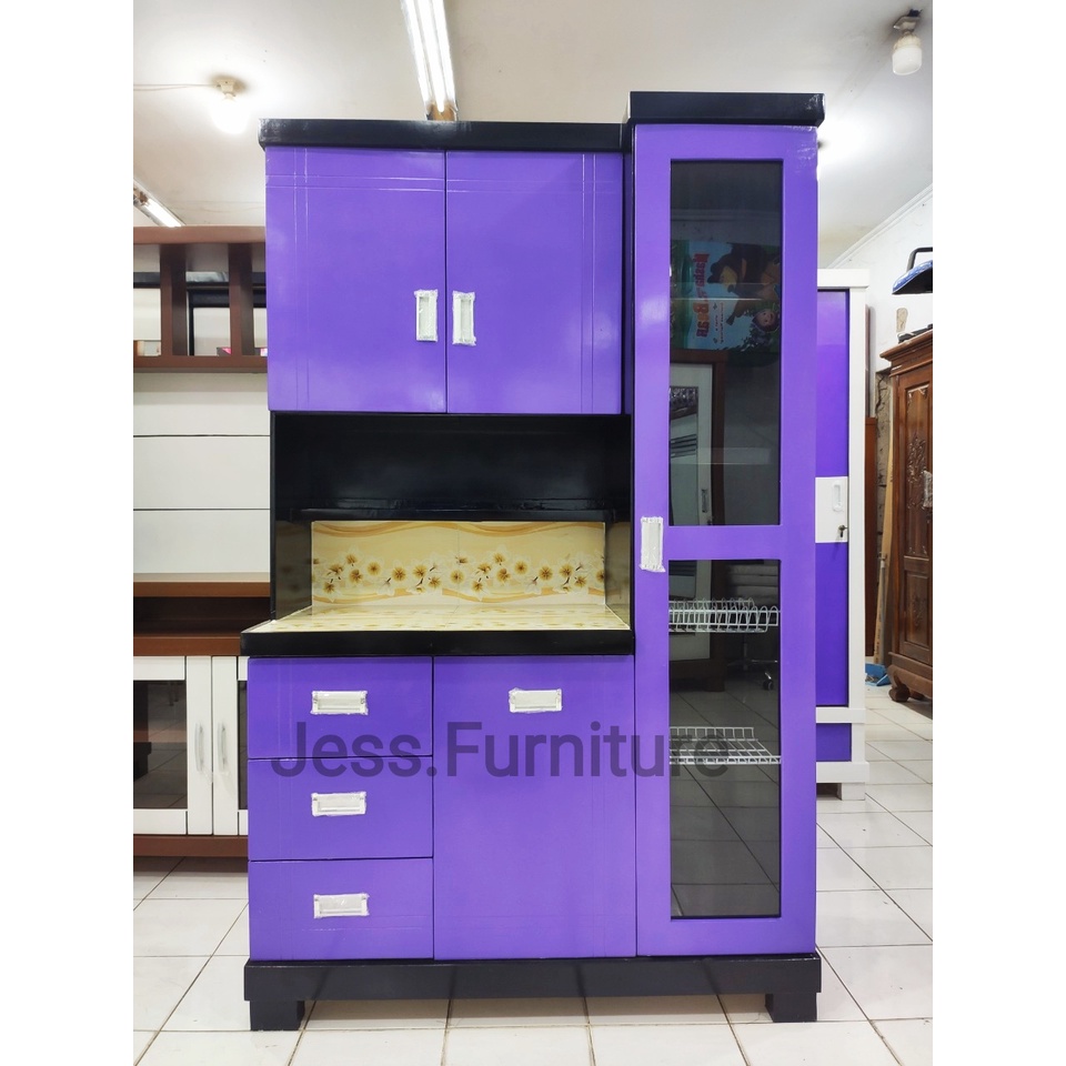 Lemari sayur dapur 3pintu / Rak sayur 3 pintu / Rak sayur dapur Warna Ungu / Lemari sayur dapur 3pin