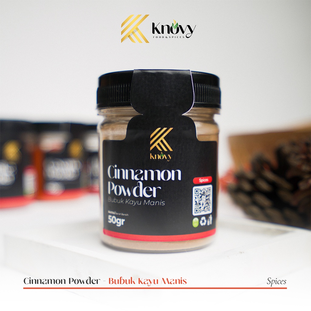 

KNOVY Cinnamon Powder Bubuk Rempah Kayu Manis Serbuk Bumbu Dapur Cinamon Kering Masakan Eropa 50 Gram