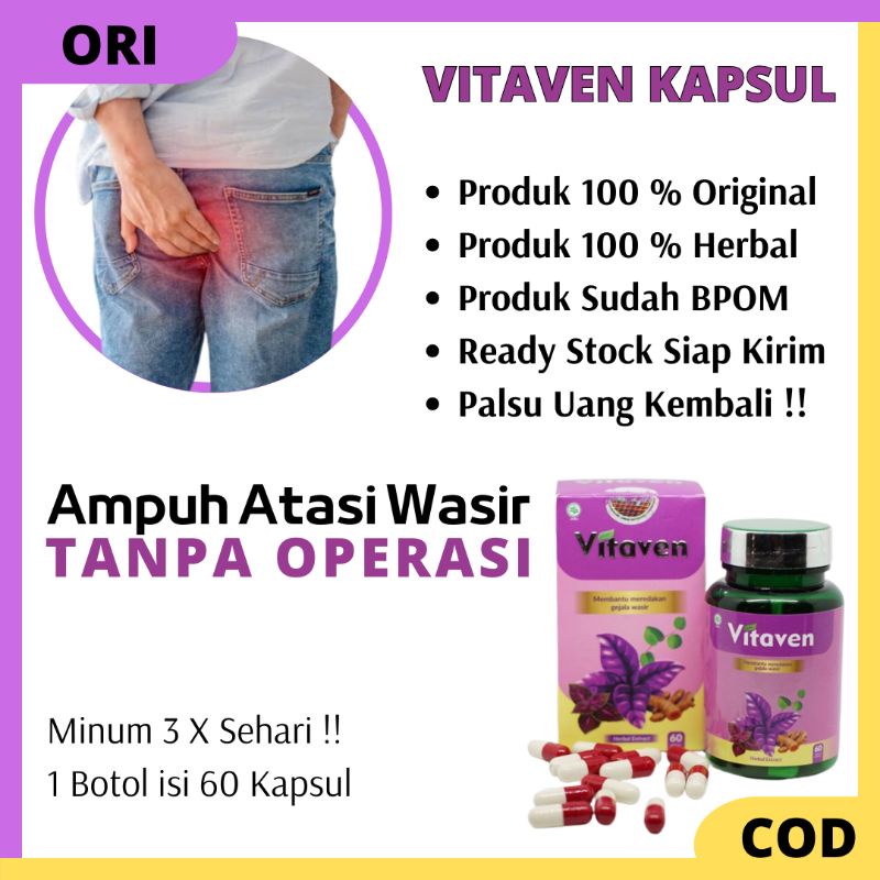 Vitaven Kapsul Wasir / Ambeien Original - Obat Wasir Herbal Kapsul Vitaven - Obat Ambeyen Herbal Pal