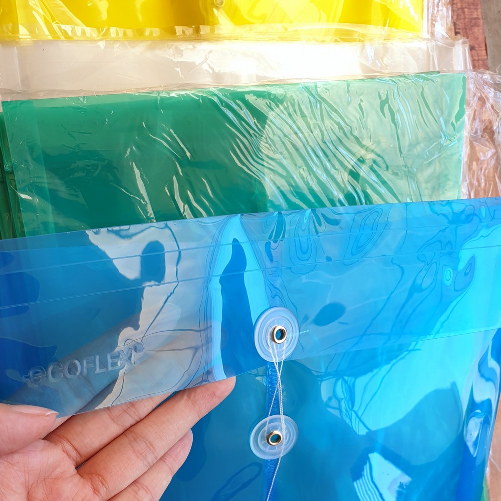 1 Lusin Document File Bag Folder - 12 Pcs Map Tali Plastik Ecoflex Ukuran Folio - Map Tali F4