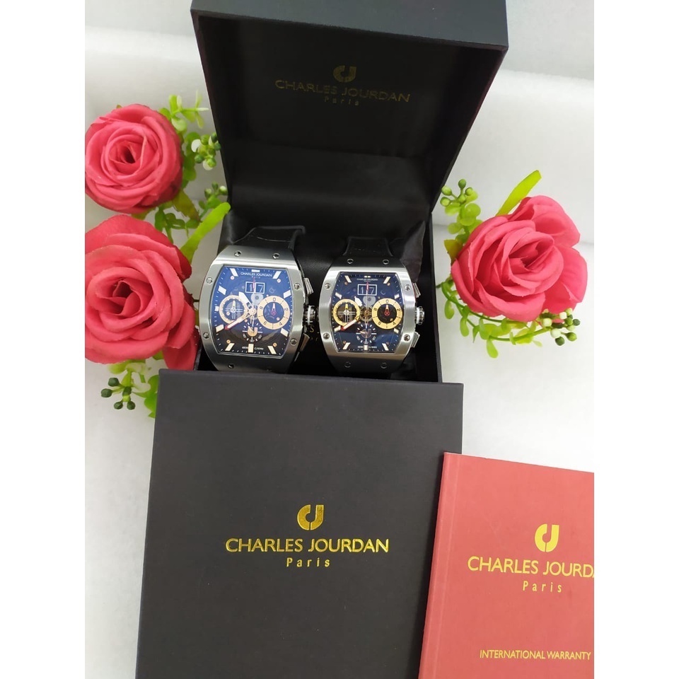 JAM TANGAN COUPLE CHARLES JOURDAN CJ1090  ORIGINAL GARANSI RESMI