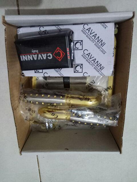 Handle Set Kunci Pintu Rumah Gold Kombinasi Ukuran Kecil