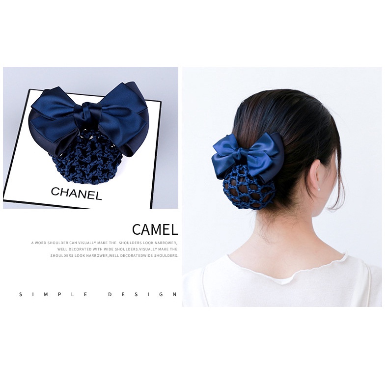 Jepit Rambut Hairnet Jepitan Pita Rambut Korea Cepol Harnet Sanggul Pramugari Otomatis Bowknot Hairnet Barrette Hair Clip