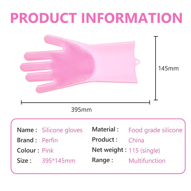 Perfin PFKL01 Sarung Tangan Cuci Piring Magic Silicone Cleaning Gloves Anti Panas