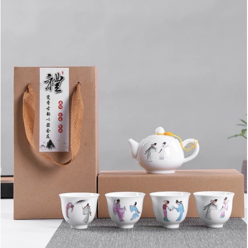 Classic chinese white Tea set + Free Gift Box