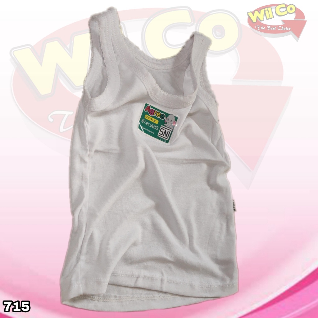 K715 - (Harga Per 1 Potong) SINGLET KAOS DALAM ANAK COWOK PAKAIAN DALAM ANAK AGREE USIA 0 - 5 Thn