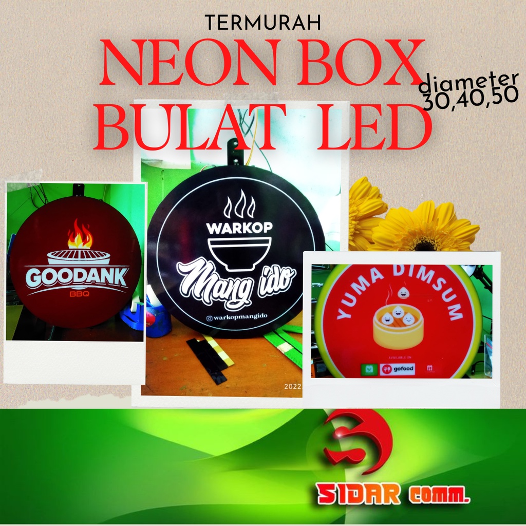 Neon Box bulat LED diameter 50cm