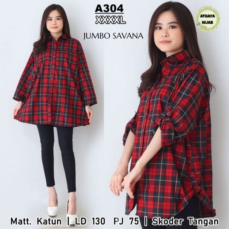 BAJU ATASAN WANITA JUMBO BIG SIZE OVERSIZE LD 130 TERMURAH/LONG TUNIK KATUN JUMBO MOTIF KOTAK BUNGA 