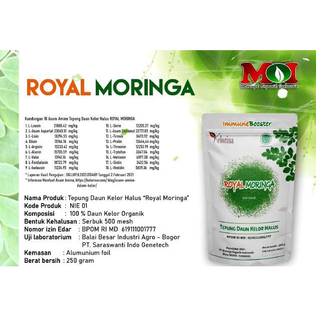 

Tepung Daun Kelor Halus Royal Moringa 500 Mesh 250 gram