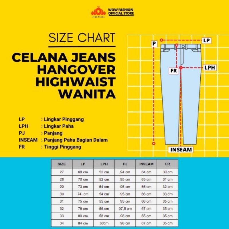 CELANA JEANS HANGOVER HIGHWAIST WANITA