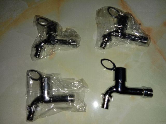 Kran Air Tembok Engkol Taman Cab - Keran Air Chrome Kamar Mandi Wc - Kran Tembok - Keran Tembok