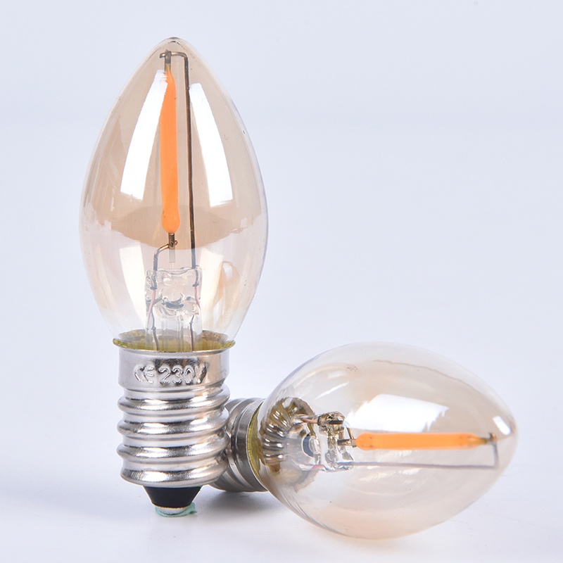 (LUCKID) Lampu Bohlam Filamen LED E14 / E12 C7 0.5W Untuk Chandelier Edison