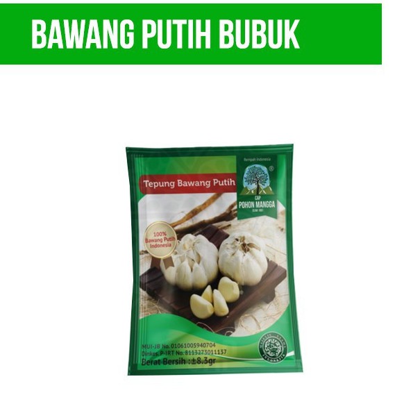 

Tepung bawang putih/bawang putih bubuk Cap Pohon Mangga (1sch=3gr)