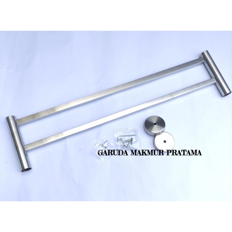 RAK HANDUK STAINLESS/RAK HANDUK 2 SUSUN STAINLESS/RAK GANTUNGAN HANDUK 2 BARIS STAINLESS STEEL BULAT SEGI SUS 304/RAK HANDUK