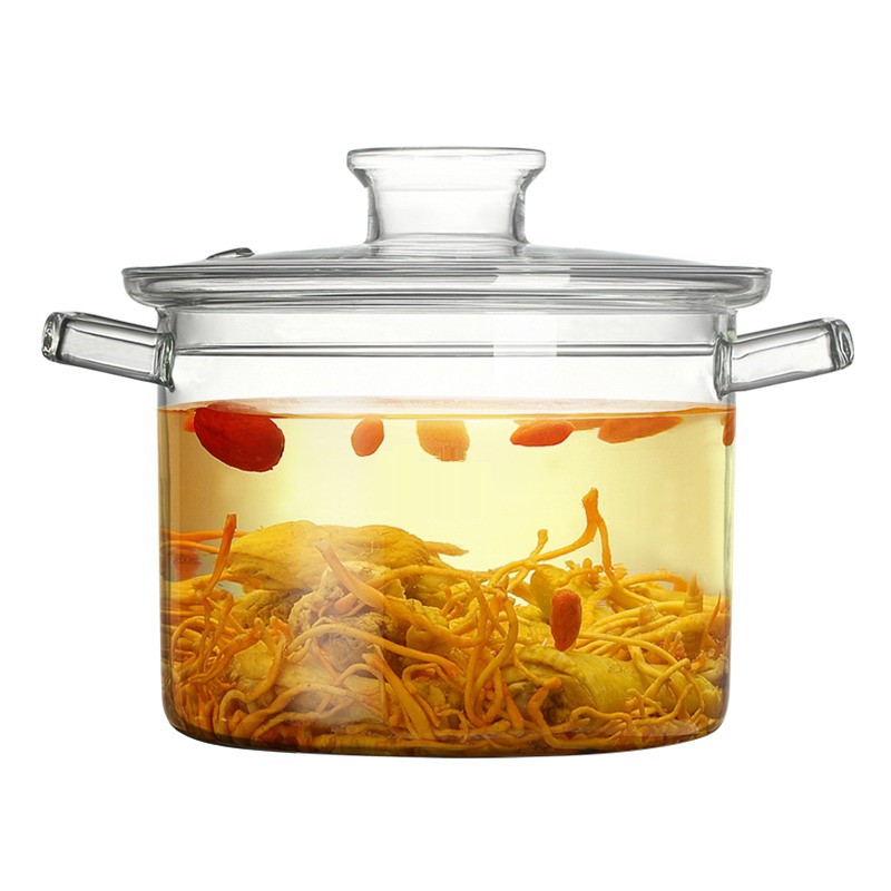 UCHII Glass Cooking Pot / Pan with Lid | Panci Tutup Kaca Bening Borosilikat - Pyrex Quality | S / L
