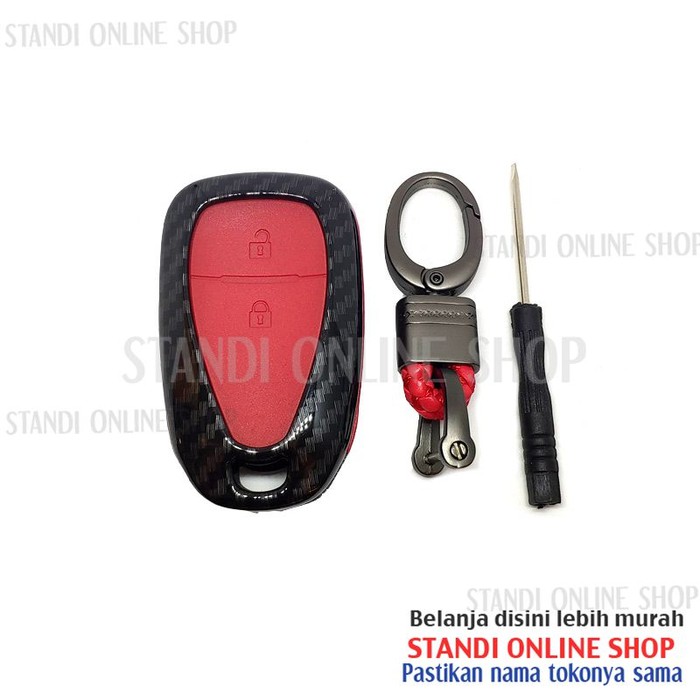 Cover Smartkey Sarung Kunci Chevrolet All New Trax Carbon Merah