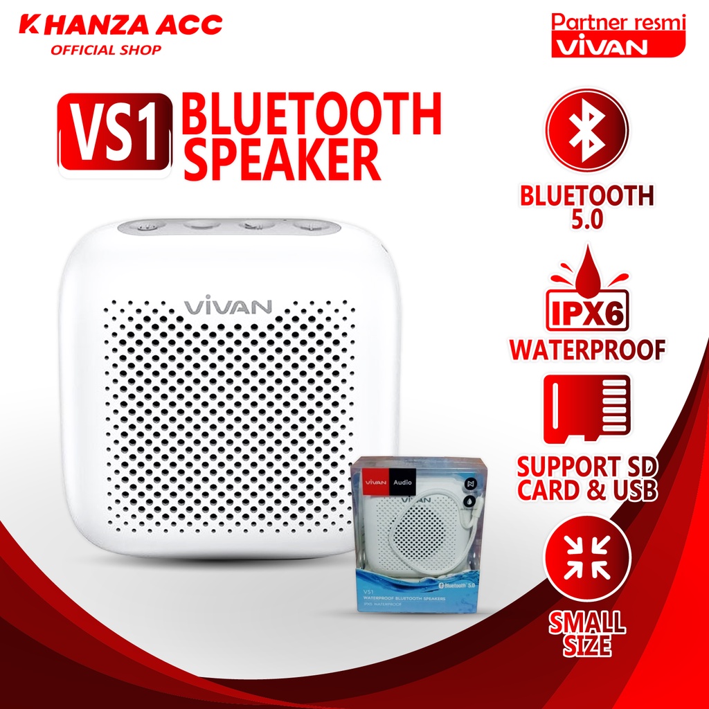 KHANZAACC Vivan VS1 Outdoor Bluetooth Speaker 5.0 Waterproof