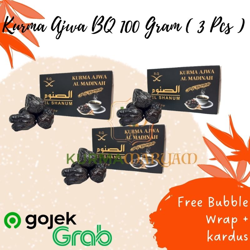 

[ KM ] Kurma Ajwa BQ 100 Gram ( 3 Box ) / Kurma Ajwa Madina / Kurma Nabi Asli / Kurma Ajwa Medina / Oleh Oleh Haji Dan Umroh