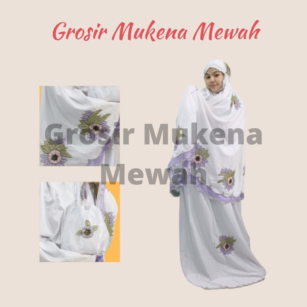 Mukena Bordir,Mukena Bordir Mewah,Mukena Bordir Terbaru,Mukena Katun Nyaman di Pakai (MukenaAzzahra)
