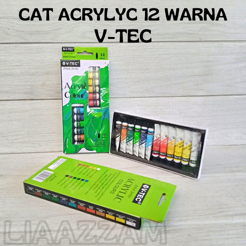 

Cat Acrylic / Cat air Akrilik Berkualitas V-TEC 12 Warna 6ml