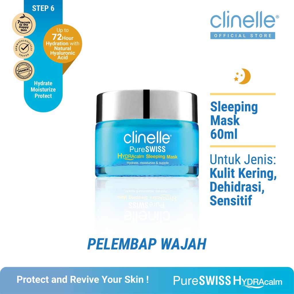 Jual CLINELLE PureSwiss Hydracalm Sleeping Mask 60 mL Krim Masker