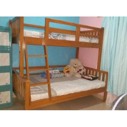 Ranjang Susun Tingkat Kayu Jati Asli Tempat Tidur Tingkat Kayu Jati