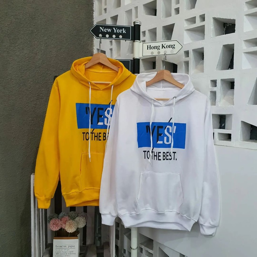 Hoodie Yes To The Best Hoodie Sweater Motif Terbaru Bahan Fleece