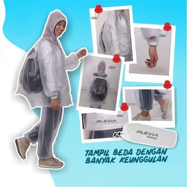 Jas Hujan Mantel Hujan Jaket Celana Plevia Diamond ADVENTURE BP7001 dengan Back Pack Tas Belakang 7001
