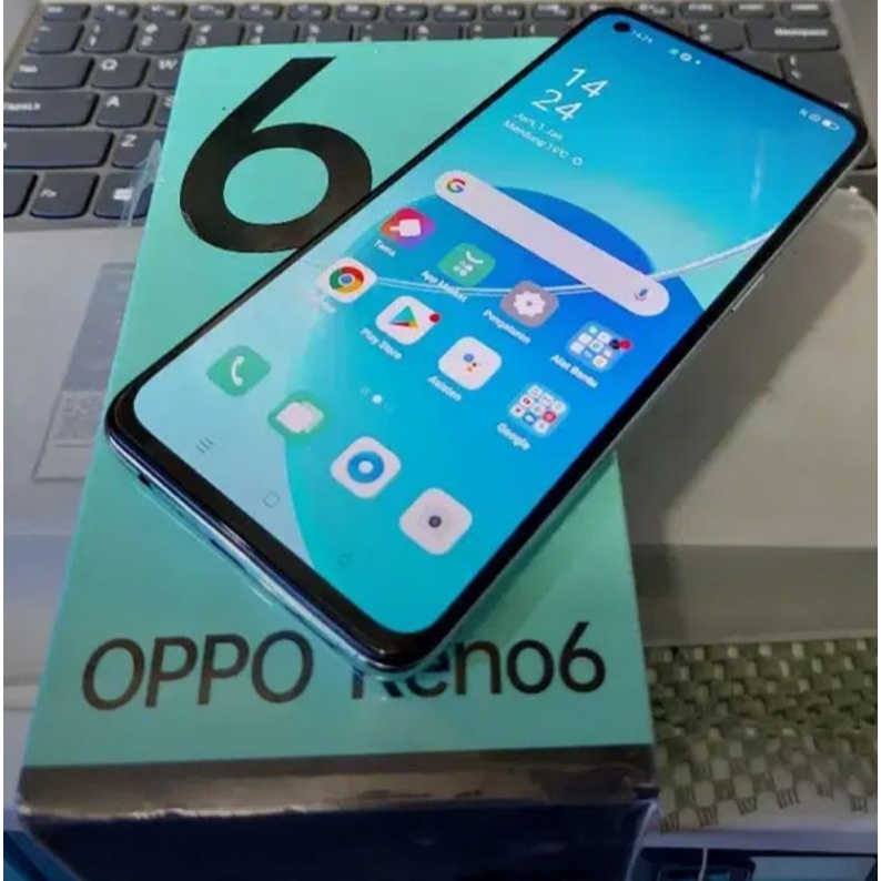 Oppo reno 6 Ram 8 Rom 128Gb ( SECOND ) hp HANDPHONE second seken bekas BERKUALITAS bisa cod-1