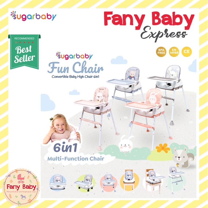 SUGAR BABY FUN CHAIR CONVERTIBLE BABY HIGH CHAIR 6IN1