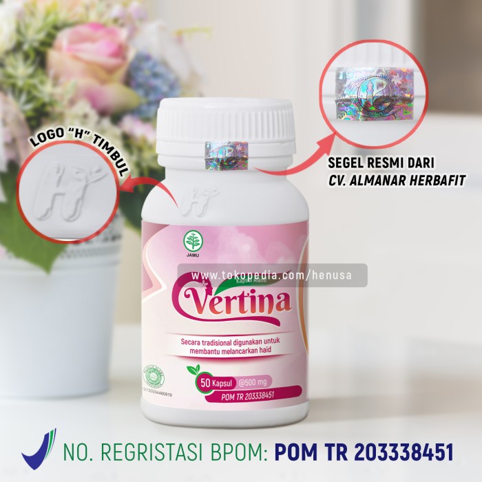 

Obat Penyubur dan Keputihan Wanita VERTINA Asli BPOM VTIcv