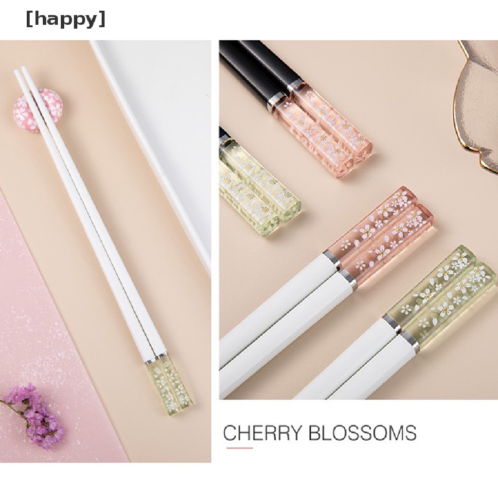 HA Amber Cherry Blossom Alloy Chopsticks Chinese Chopsticks Reusable Tableware  ID