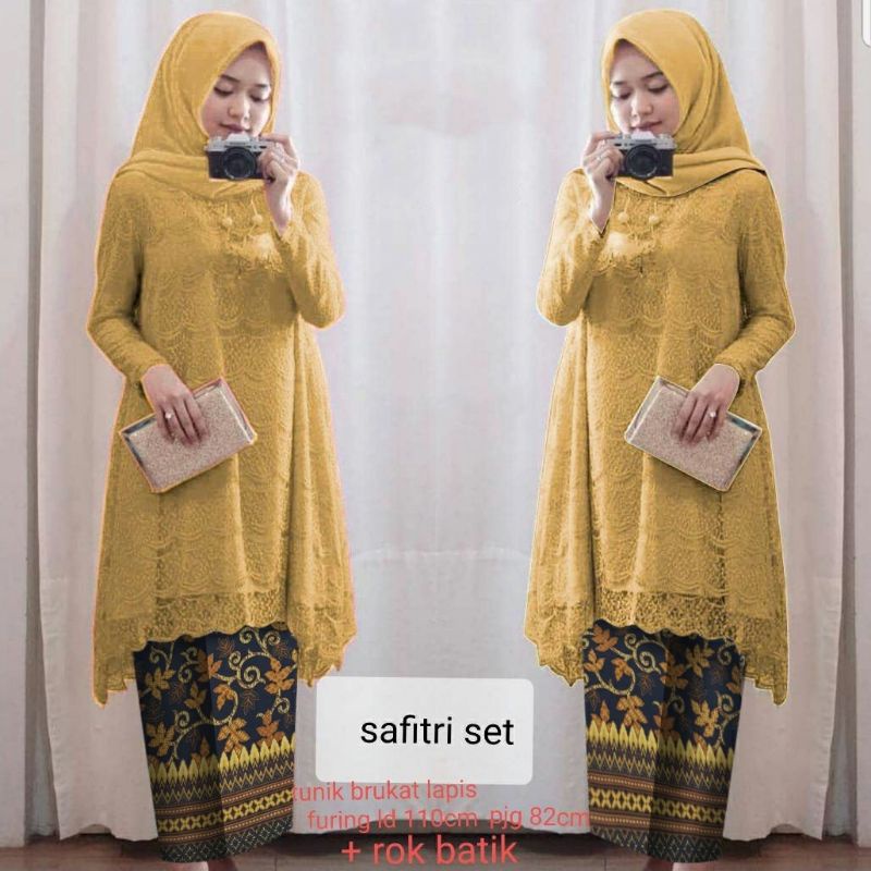 LONG TUNIK KEBAYA SAFITRI BRUKAT BATIK