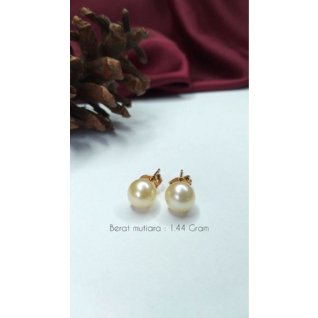 Mutiara Lombok Asli | Giwang rhodium mutiara air laut