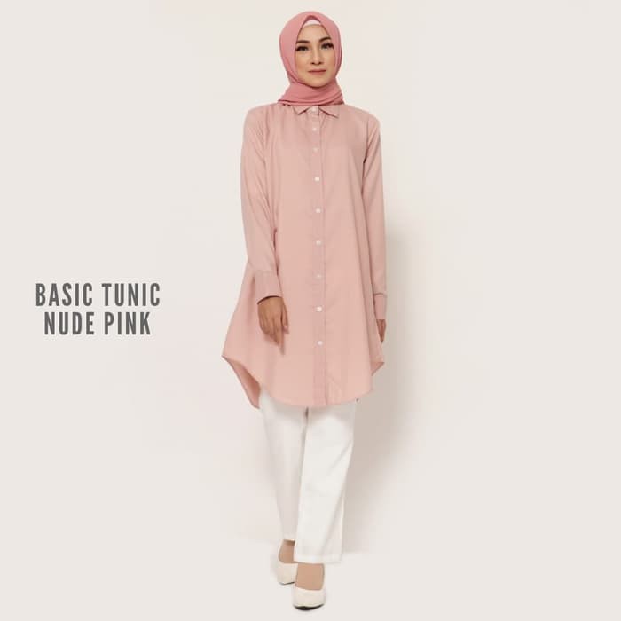 basic tunic/Baju Tunik Atasan Wanita by FEMINE - Maroon